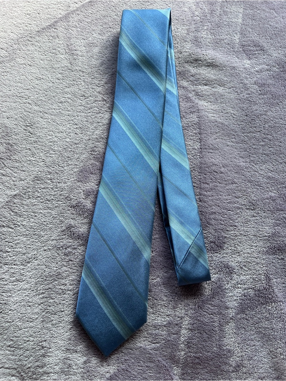 Classic Blue Stripe Men’s Silk Tie